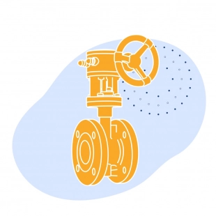 Затвор стальной дисковый Ду 1200 мм Ру 25 кгс/см2 ГОСТ 12521-89